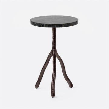 Made Goods Royce Abstract Branch 16-Inch Accent Table in Blue Tiger Eye Top