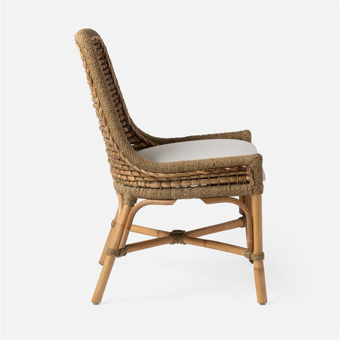 Made Goods Summer Water Hyacinth Dining Chair in Aras Mohair
