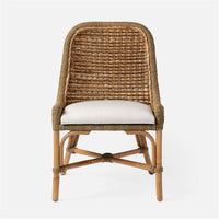 Made Goods Summer Water Hyacinth Dining Chair in Marano Wool-On Lambskin