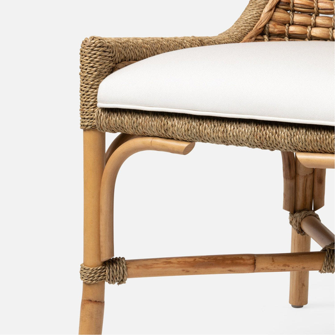 Made Goods Summer Water Hyacinth Dining Chair in Danube Fabric