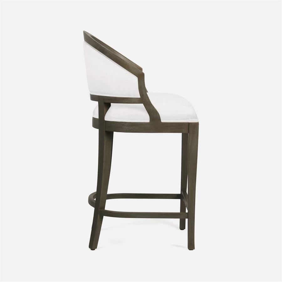 Made Goods Sylvie Curved Back Counter Stool in Alsek Fabric