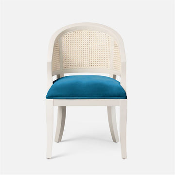 Made Goods Sylvie Curved Cane Back Dining Chair in Volta Fabric