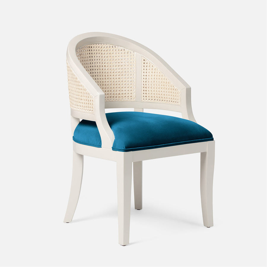 Made Goods Sylvie Curved Cane Back Dining Chair in Clyde Fabric