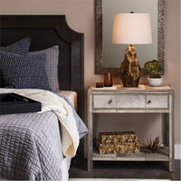 Made Goods Terrell Hair-On-Hide with Suede Trim Double Nightstand
