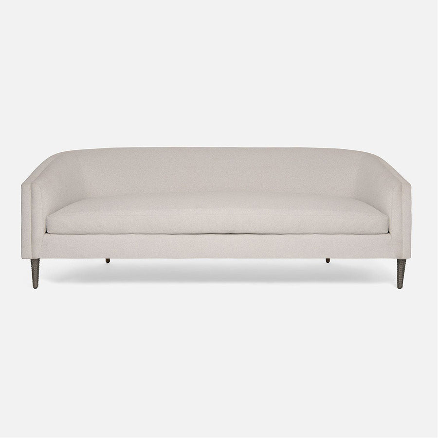 Made Goods Theron Upholstered Curved Back Sofa in Ettrick Cotton Jute