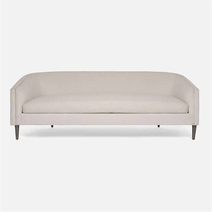 Made Goods Theron Upholstered Curved Back Sofa in Bassac Shagreen Leather