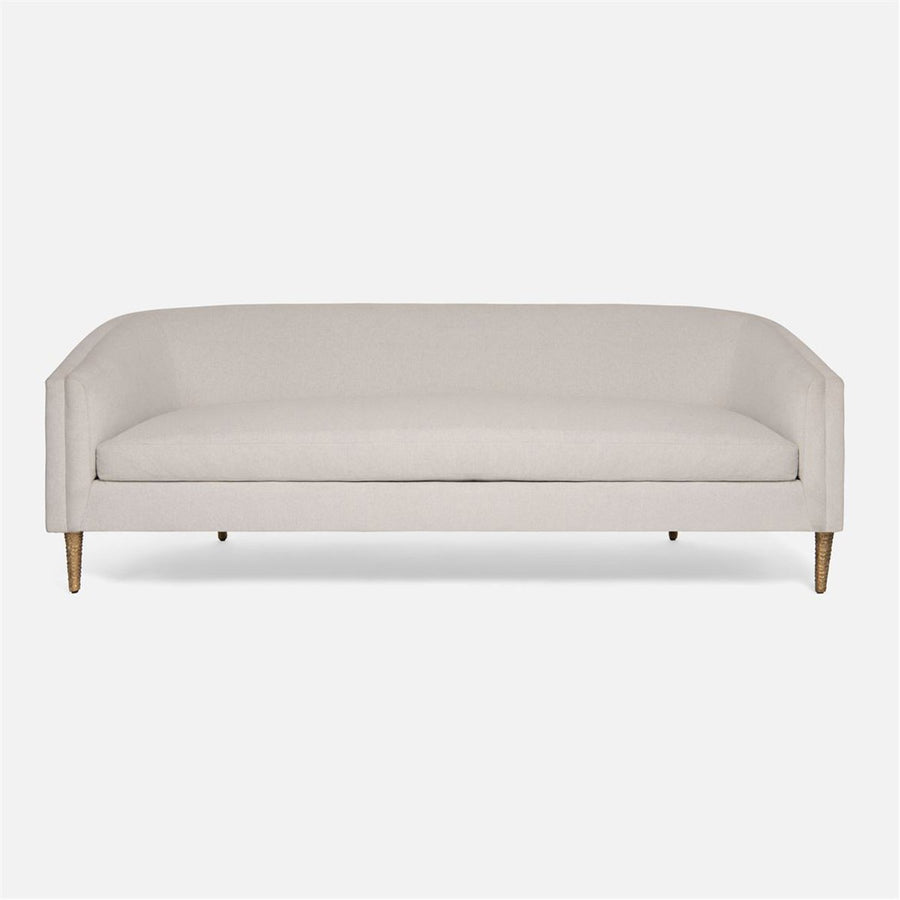 Made Goods Theron Upholstered Curved Back Sofa in Bassac Shagreen Leather