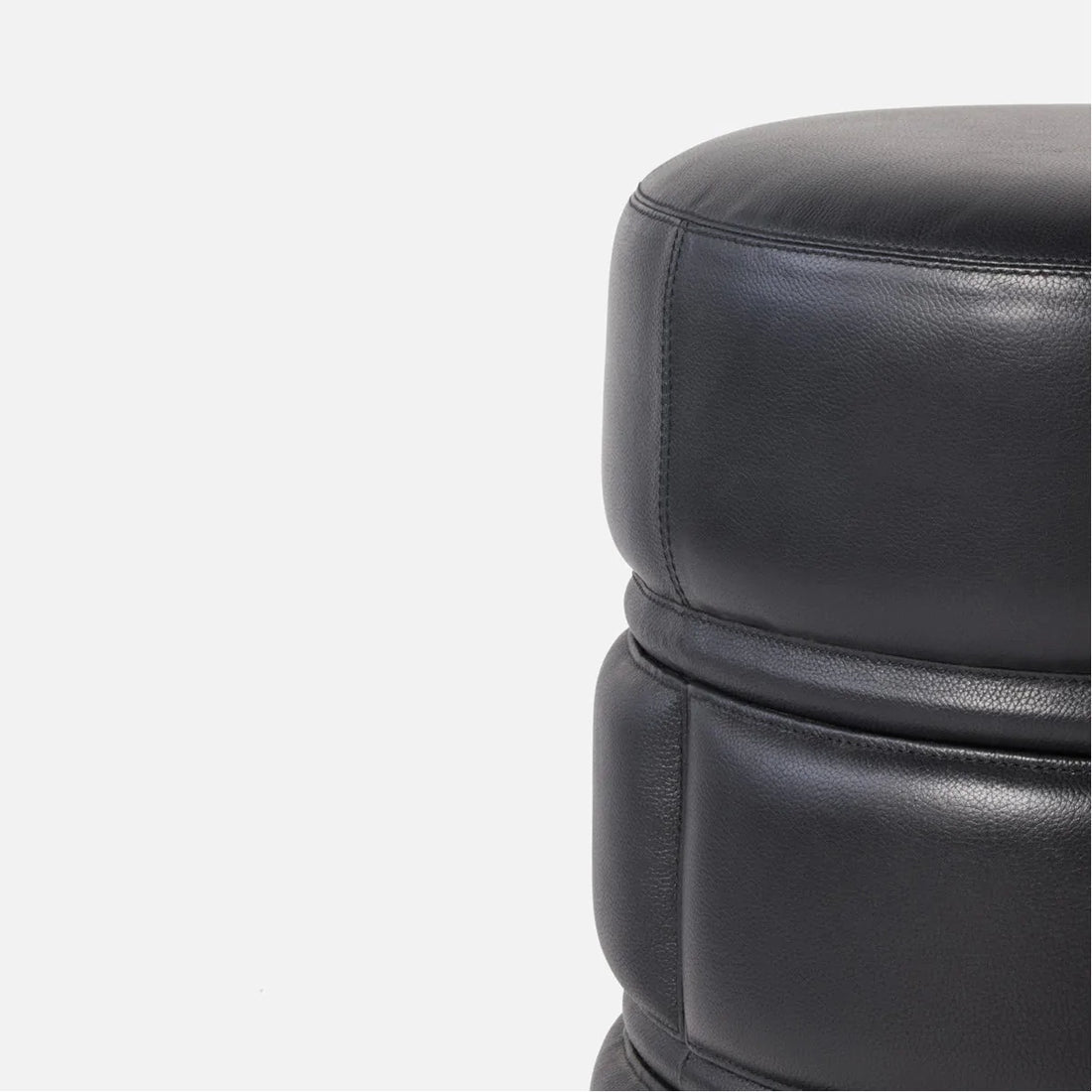 Made Goods Vaughn Round Ribbed Leather Stool