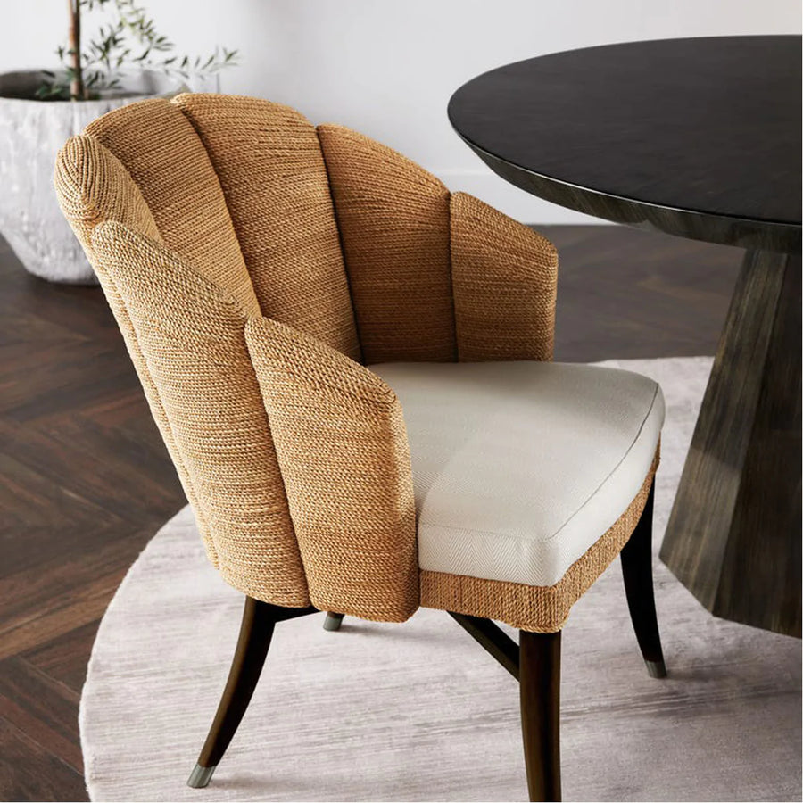 Made Goods Vivaan Shell Upholstered Dining Chair in Pagua Fabric