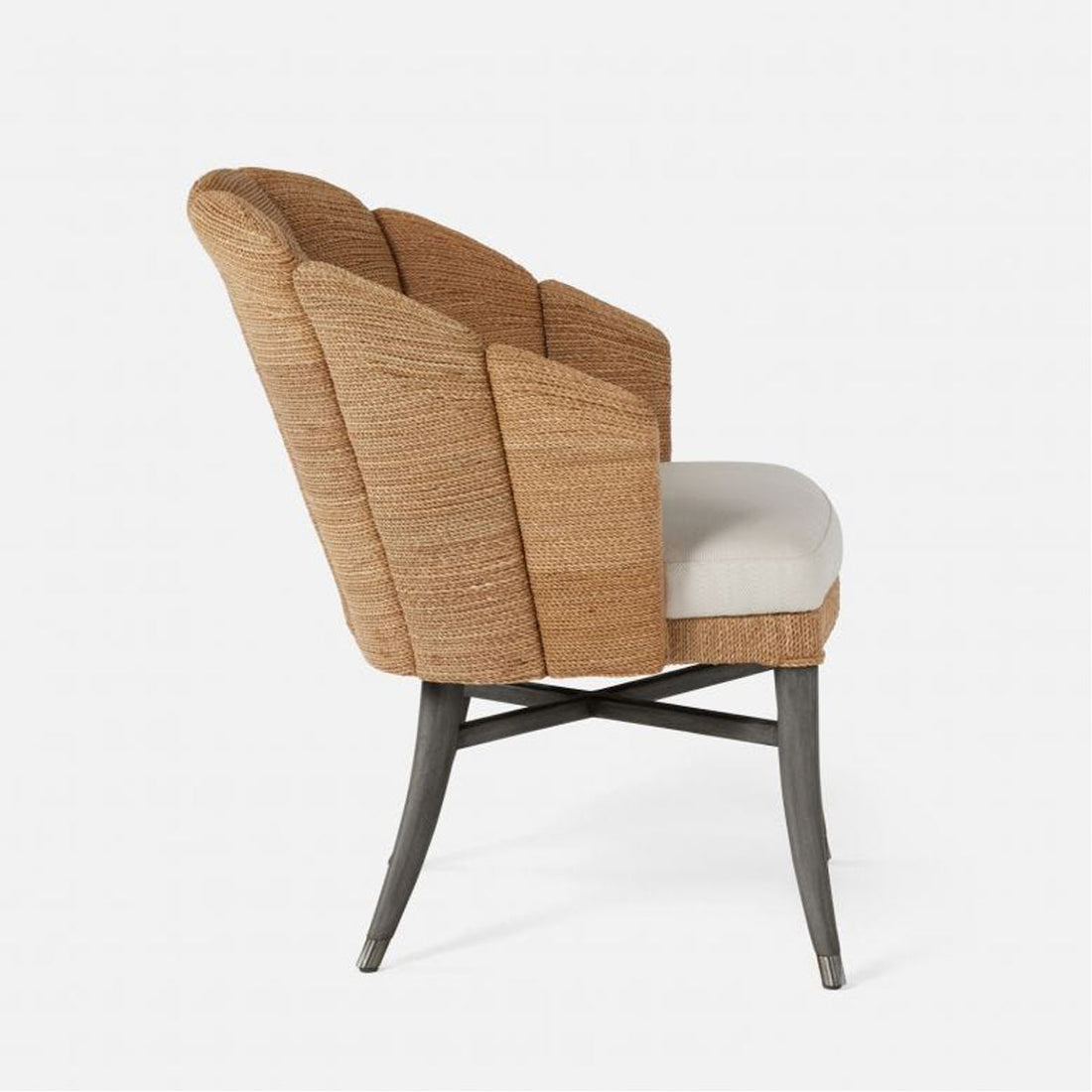 Made Goods Vivaan Shell Upholstered Dining Chair, Brenta Cotton/Jute