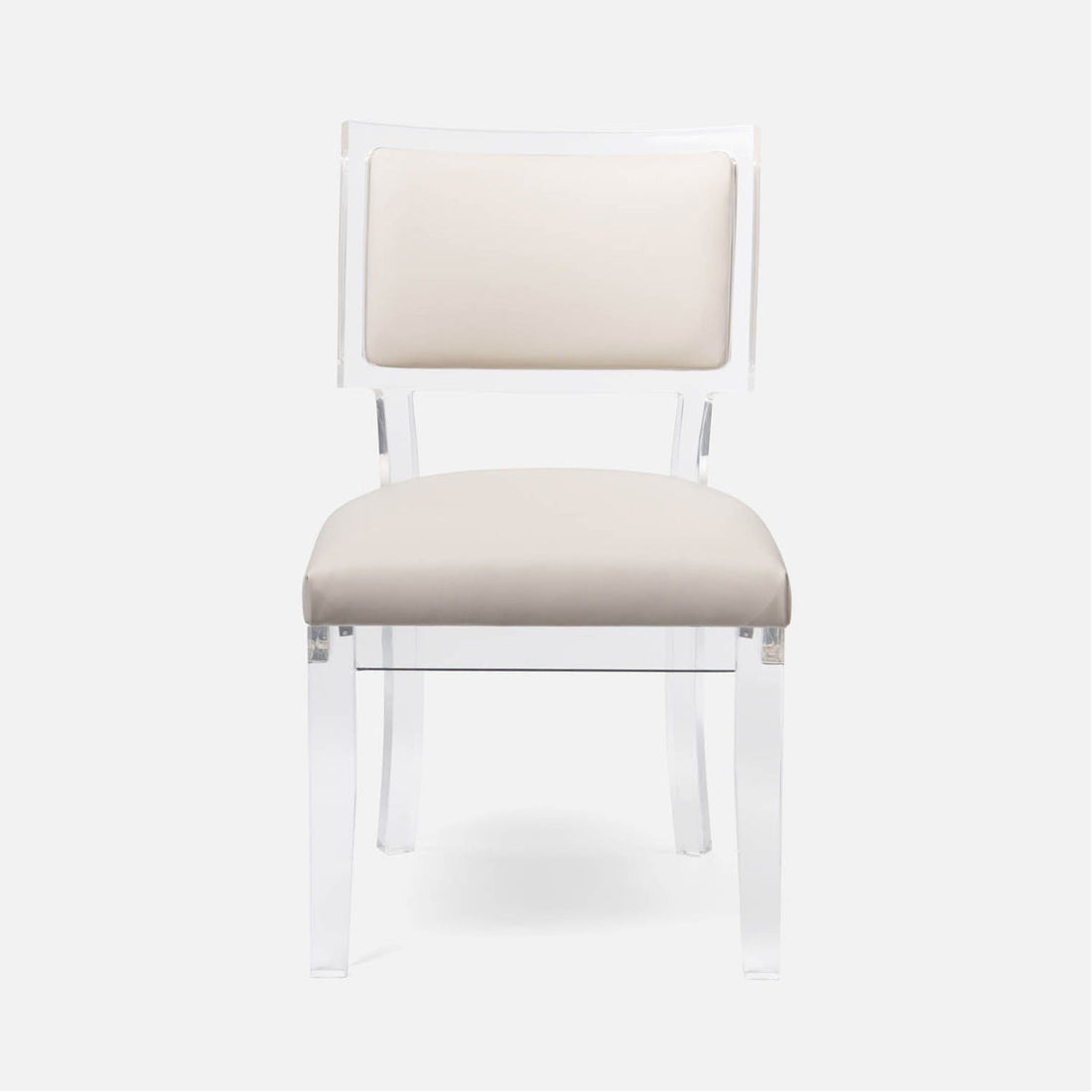 Made Goods Winston Clear Acrylic Dining Chair, Mondego Cotton Jute