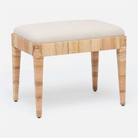 Made Goods Wren Upholstered Rattan Single Bench in Colorado Leather