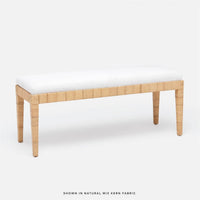 Made Goods Wren Upholstered Rattan Double Bench in Bassac Leather