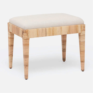 Made Goods Wren Upholstered Rattan Single Bench in Clyde Fabric
