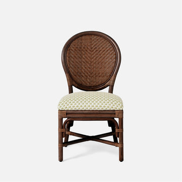 Made Goods Zondra French-Style Woven Dining Chair in Marano Lambskin
