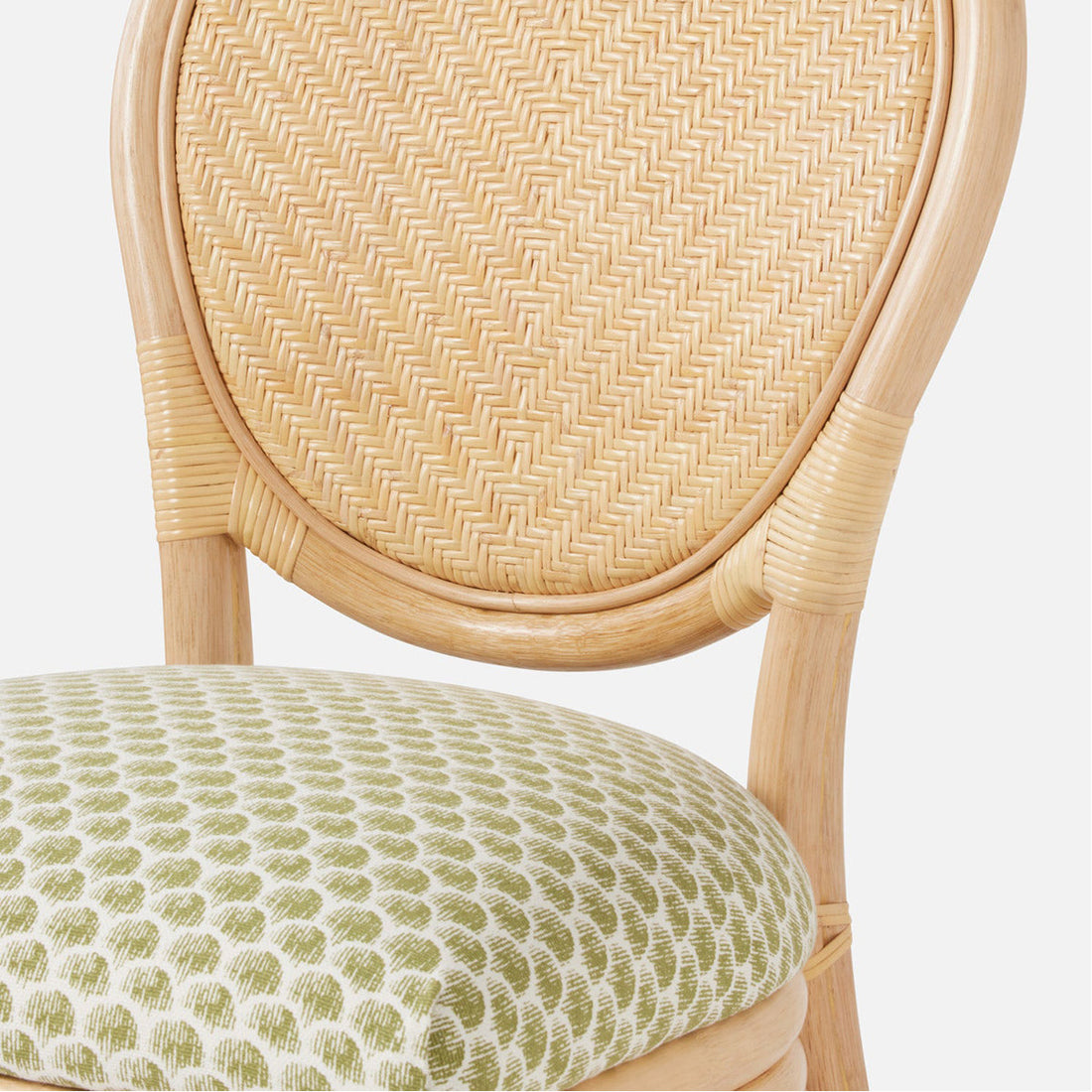 Made Goods Zondra French-Style Woven Dining Chair in Bassac Leather