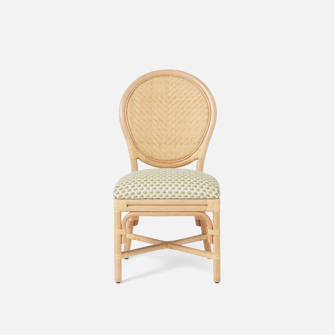 Made Goods Zondra French-Style Woven Dining Chair in Garonne Leather
