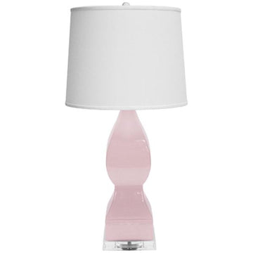 Worlds Away Ceramic Table Lamp with White Linen Shade