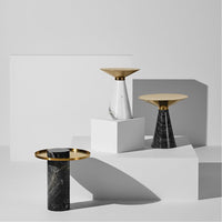 Nuevo Living Iris Side Table - Marble Base