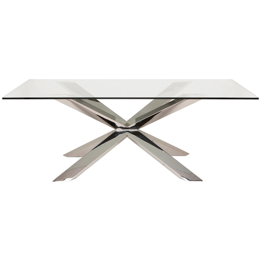 Nuevo Living Couture Metal Dining Table - Glass Top