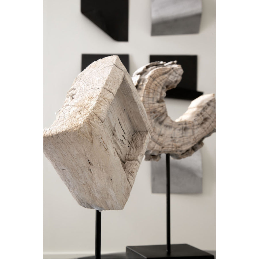 Phillips Collection Eroded Wood Block Sculpture on Stand