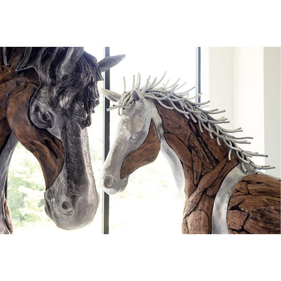 Phillips Collection Mustang Horse Woodland Outdoor Sculpture on Base
