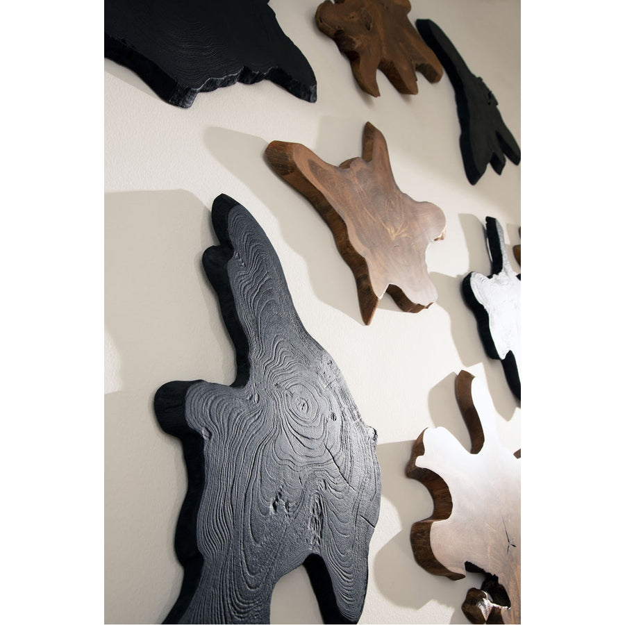Phillips Collection Freeform Teak Medium Wall Slice - Black