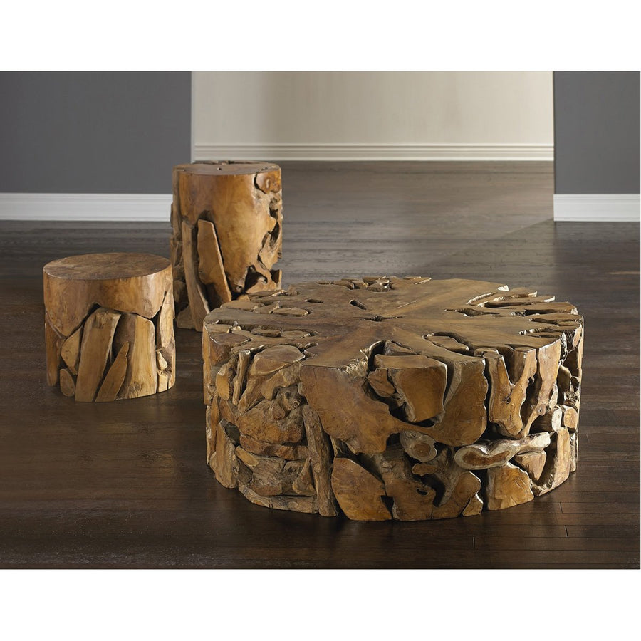Phillips Collection Teak Chunk Coffee Table, Round