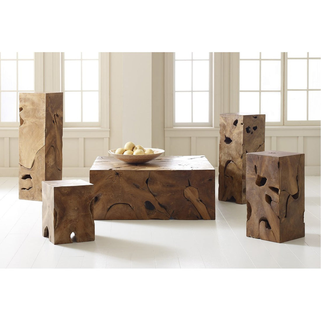 Phillips Collection Teak Slice Coffee Table, Rectangle