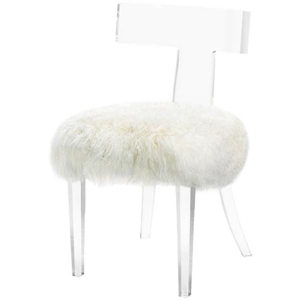 Interlude Home Tristan Klismos Chair - Sheep Skin