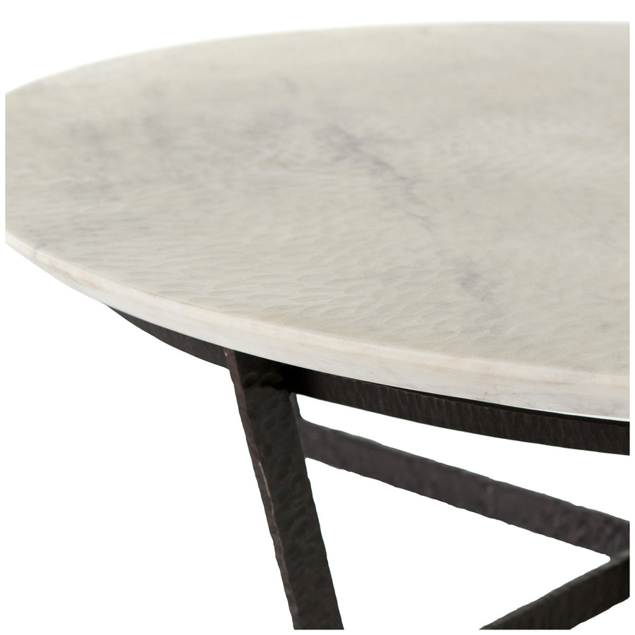 Four Hands Theory Felix Round Coffee Table, Solid Marble