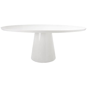 Worlds Away Oval White Lacquer Dining Table