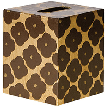 Worlds Away Tissue Box with Gold Leaf Design