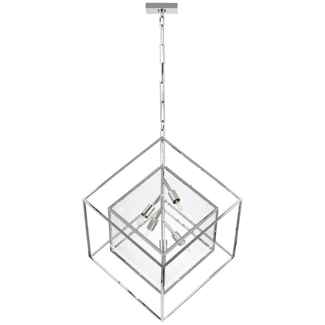Visual Comfort Cubed X-Large Pendant with Clear Glass