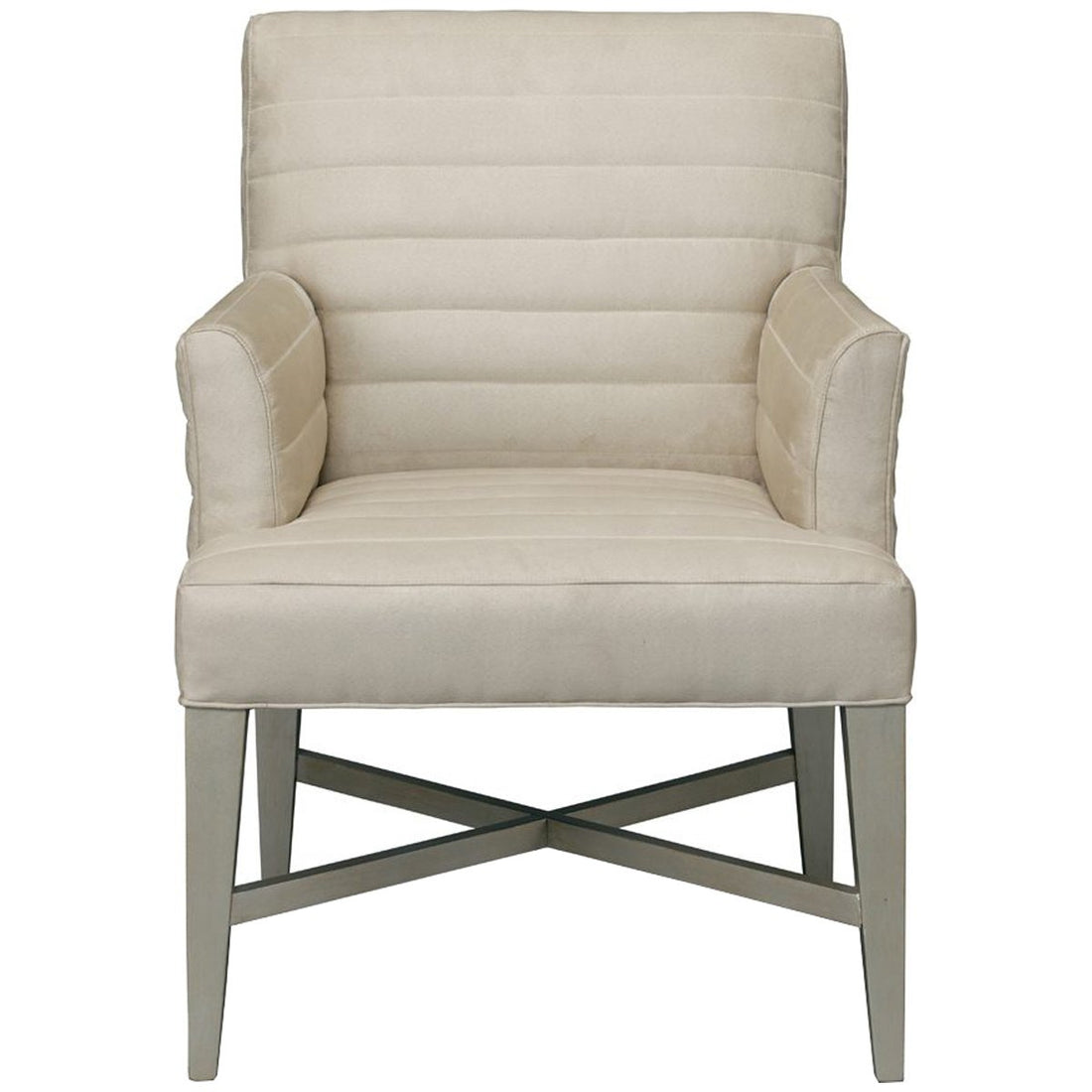 Hickory White Leather Platinum Arm Chair