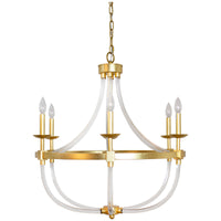 Worlds Away 6-Light Chandelier with Acrylic Frame