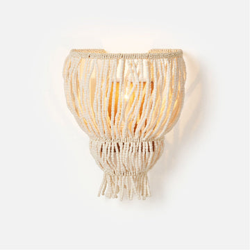 Made Goods Aida 1-Light Sconce with Gathered Strands of Coco Beads