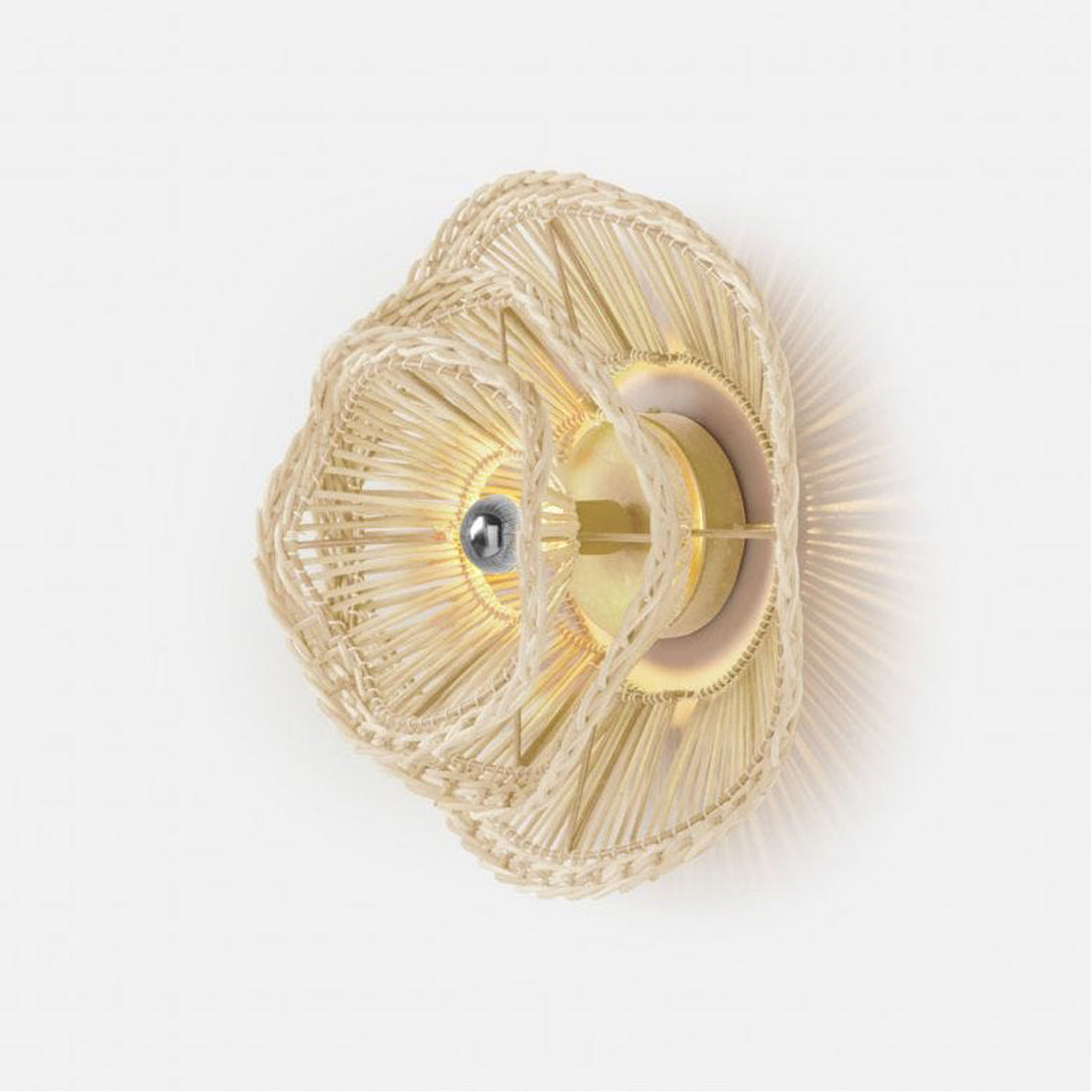 Made Goods Alondra Layered Rattan Floral Sconce