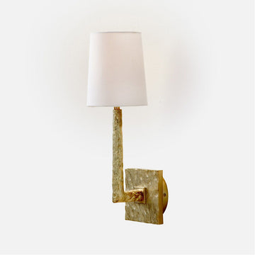 Made Goods Halton Faux Bois Torch Sconce with Shade