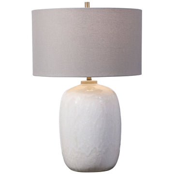 Uttermost Winterscape White Glaze Table Lamp
