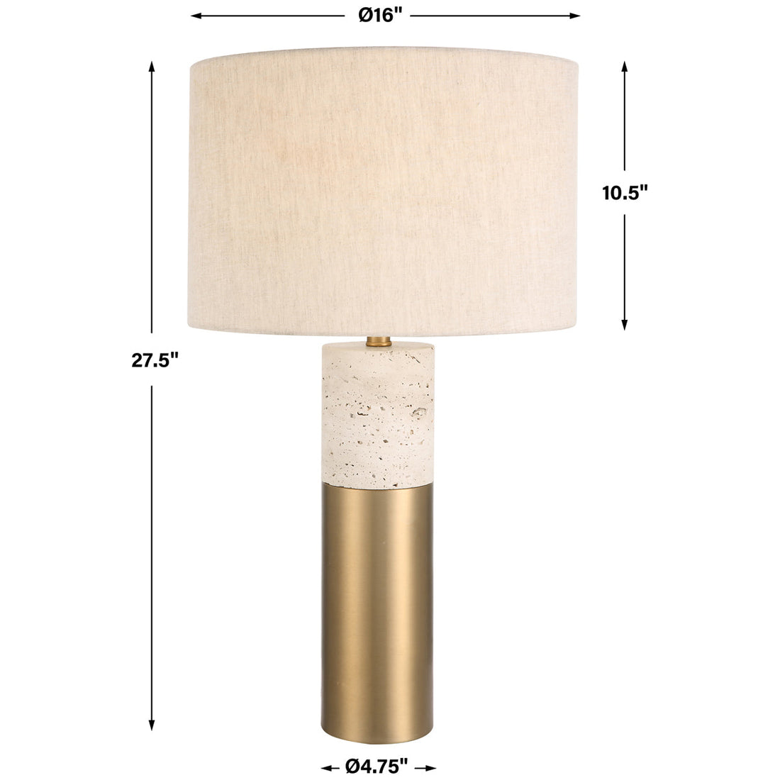 Uttermost Gravitas Elegant Brass and Stone Lamp