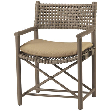 Baker Furniture Outdoor Arm Chair in Driftwood with Cushion MCAN45