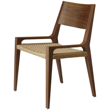 Baker Furniture Seido Walnut Arm Chair MCM413