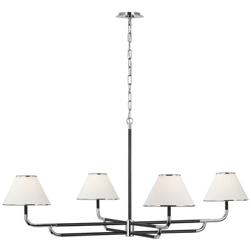 Visual Comfort Rigby Grande Chandelier with Linen Shade