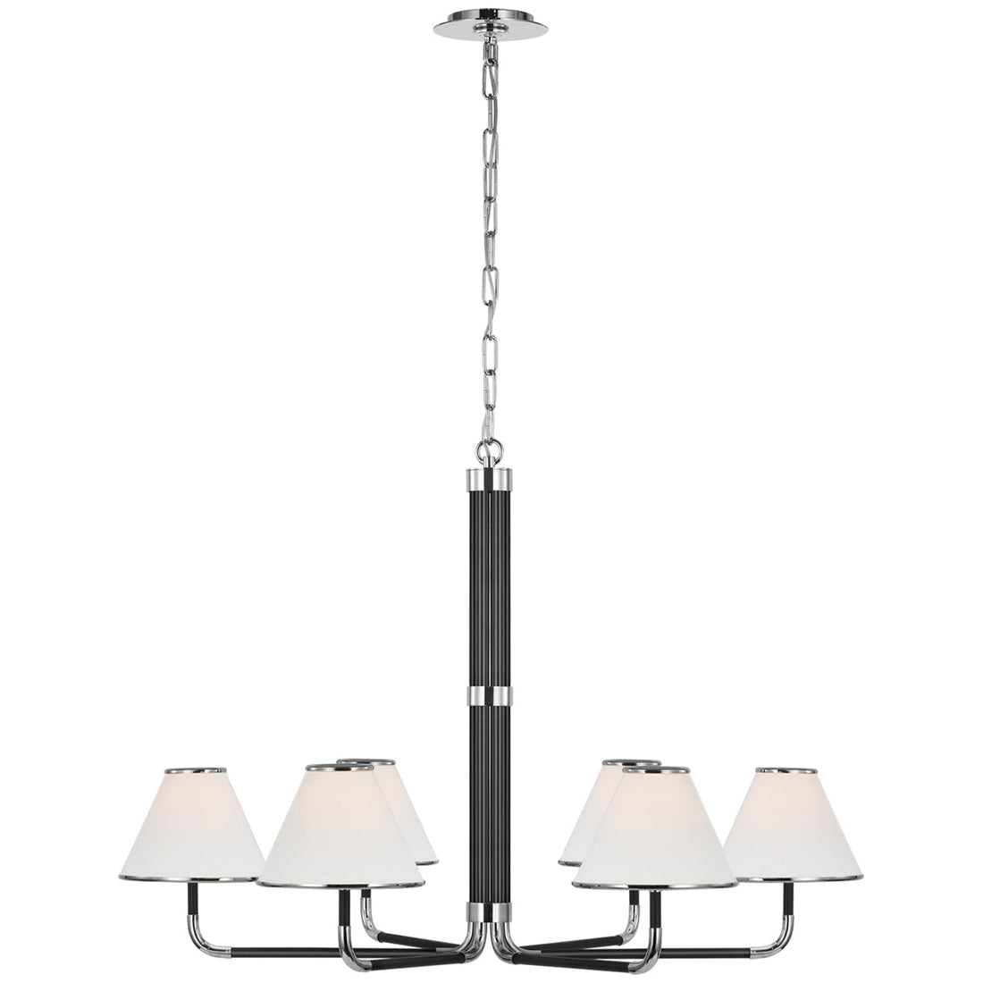 Visual Comfort Rigby XL Chandelier with Linen Shade