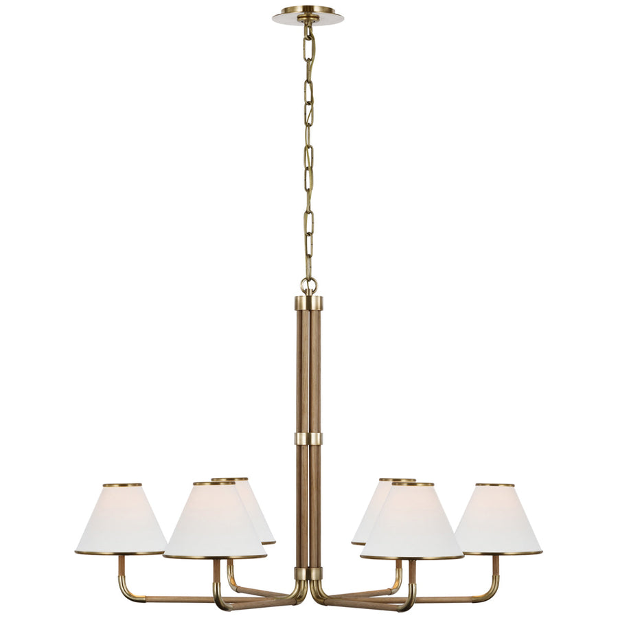 Visual Comfort Rigby XL Chandelier with Linen Shade