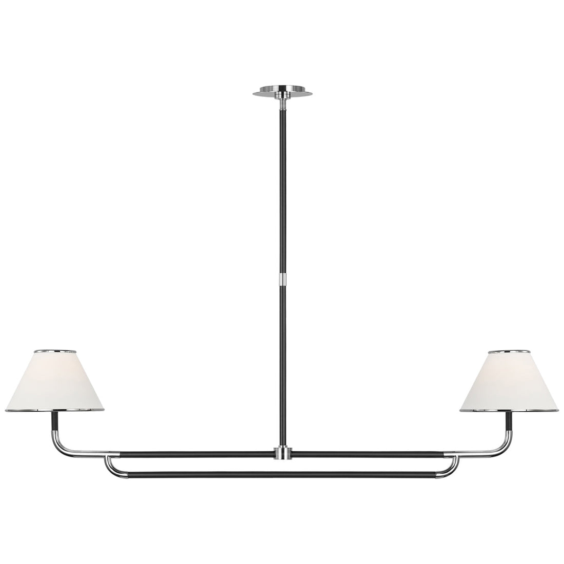 Visual Comfort Rigby Large Linear Chandelier with Linen Shade