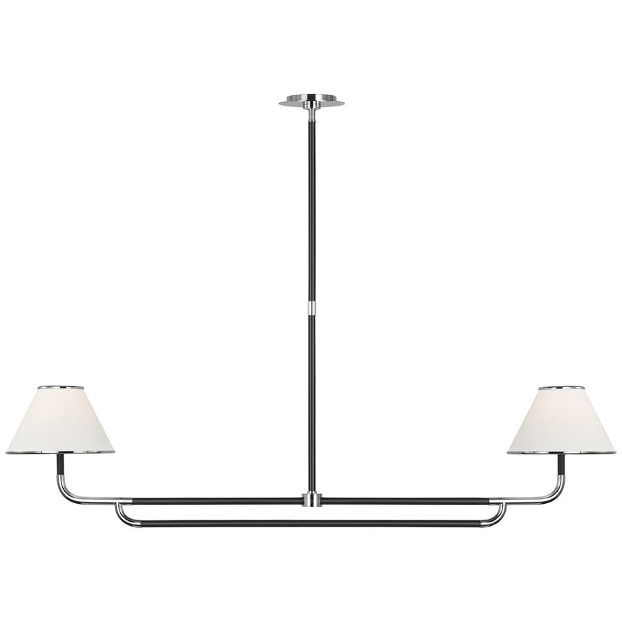 Visual Comfort Rigby Large Linear Chandelier with Linen Shade