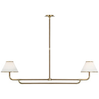 Visual Comfort Rigby Large Linear Chandelier with Linen Shade