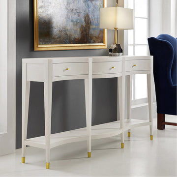 Modern History Serpentine Console Table - White Linen